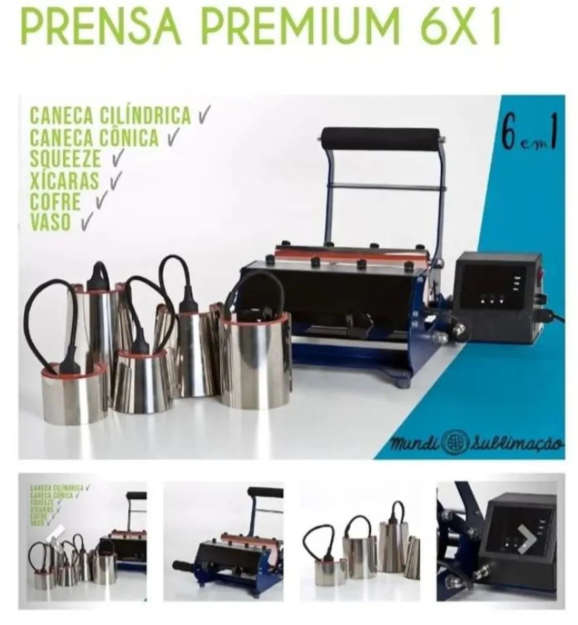 Prensa térmica 6X1 para caneca, impressora e substratos - Foto 2