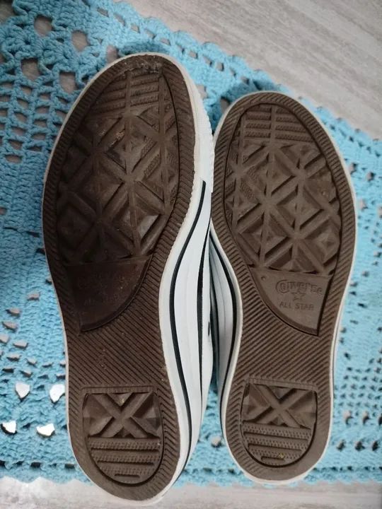 Tênis Converse All Star Branco original couro - Foto 4