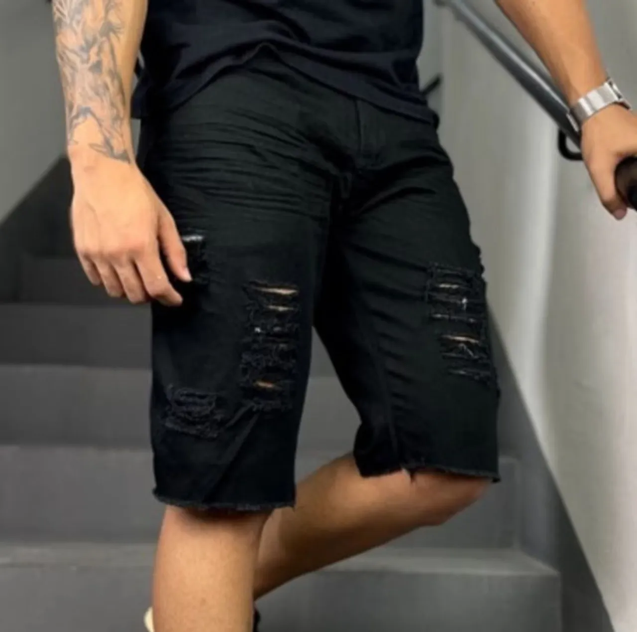 Shorts Jeans Boss Tamanho: 40 Preto Masculino