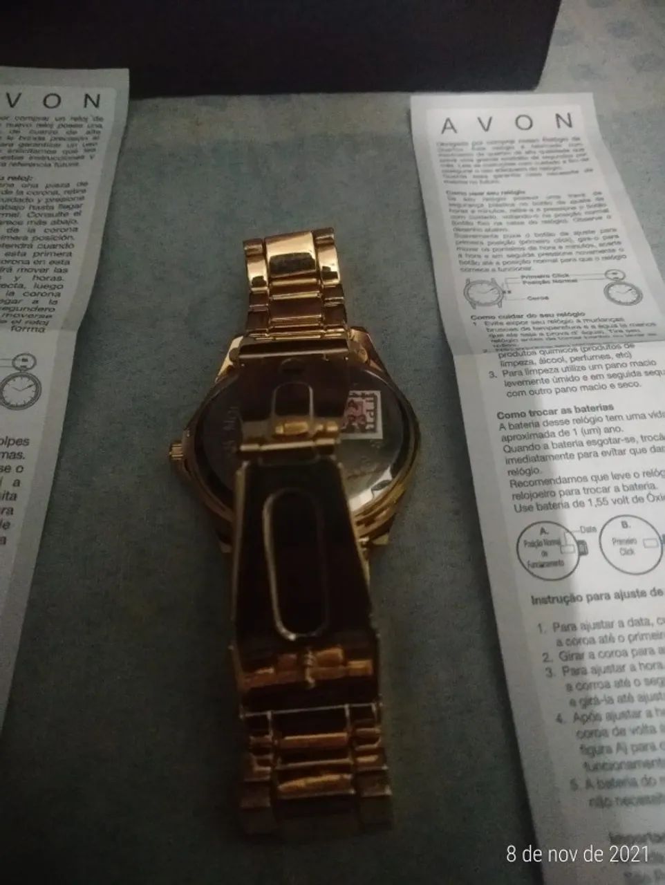 Relógio de pulso dourado Avon muito novo - Foto 4