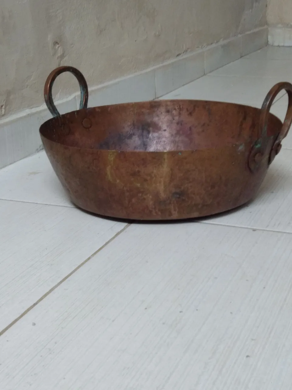 Panela/Frigideira de Cobre com Alças - Artesanal