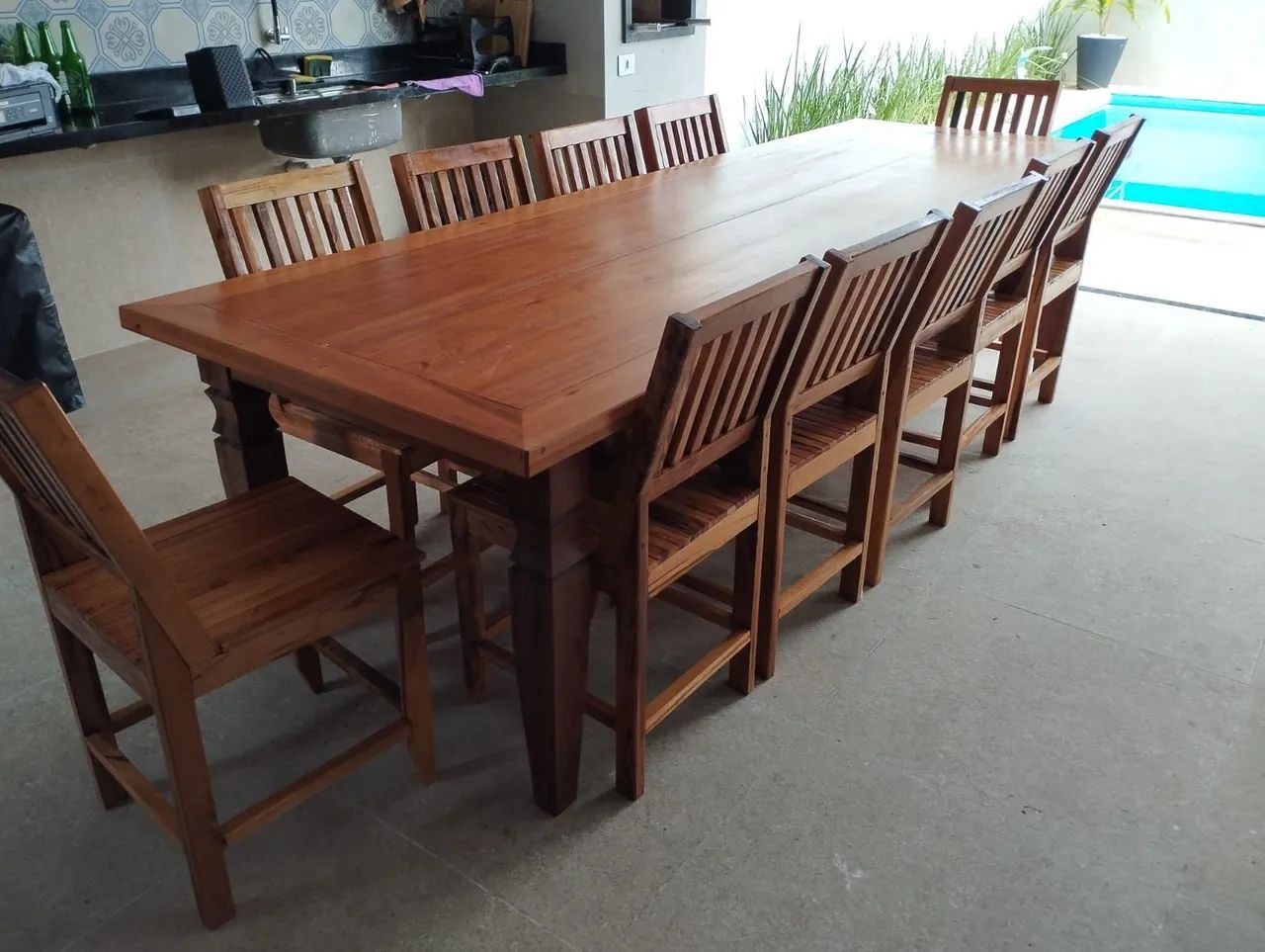 Mesa de madeira maracatiara sem cadeiras  - Foto 3