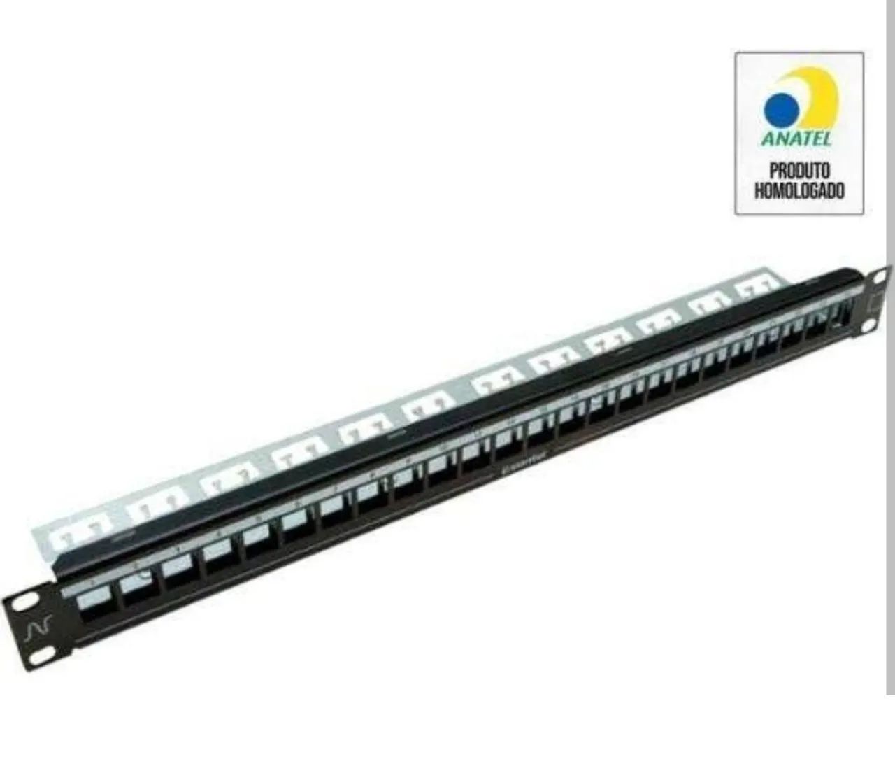 Patch Panel DESCARREGADO 24 Portas Keystone Preto Nexans N521.660BK - Foto 2
