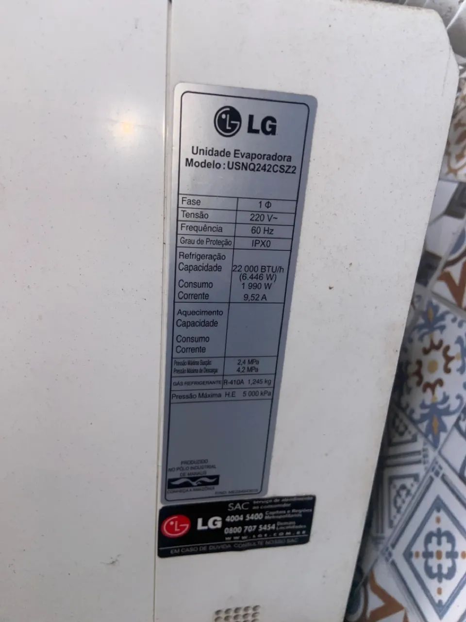 Ar condicionado Split LG INVERTER V 22 000 BTU19000 - Foto 2