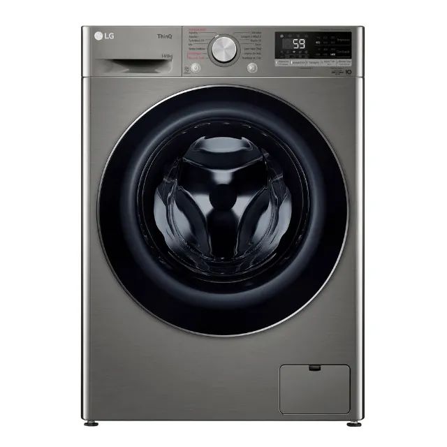 Lava e Seca Smart LG VC4 14kg Inox Look, Inteligência Artificial AIDD, CV5014PC4A 220V