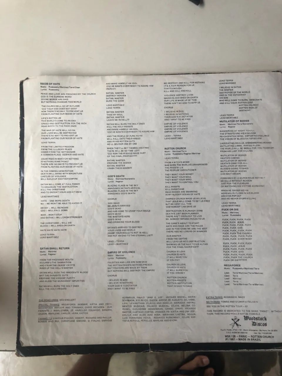 Disco de vinil Panic Rotten Church 1987 LP  - Foto 5