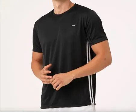 camiseta esportiva ace com listras preta - P