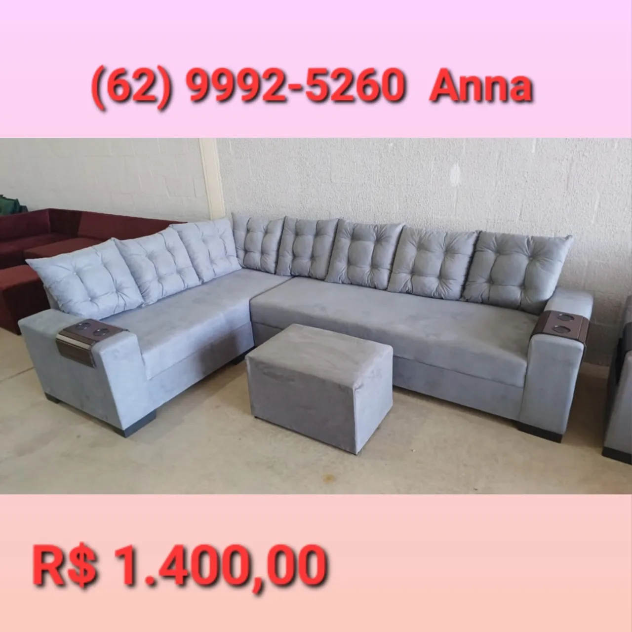 Sofá de canto cinza - !!! - !!!