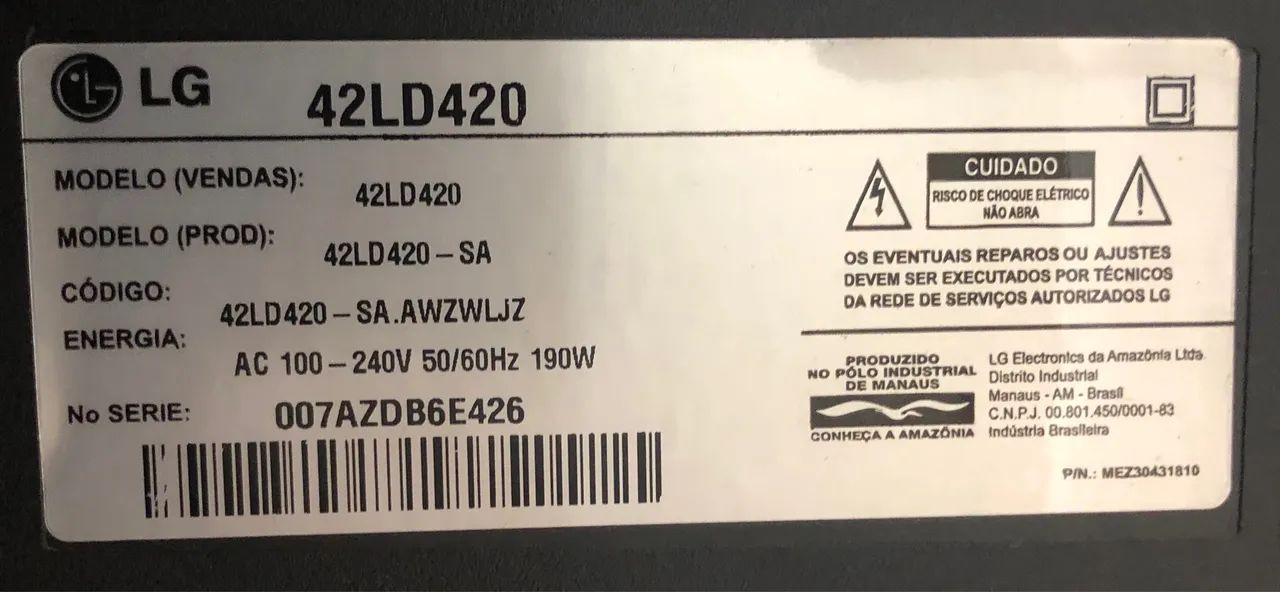 TV 42 polegadas LCD LG (precisa de manutenção) - Foto 4
