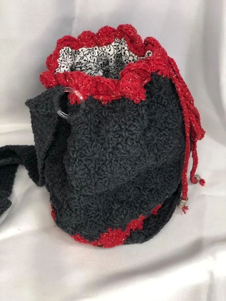 bolsa crochê cherry - Foto 3