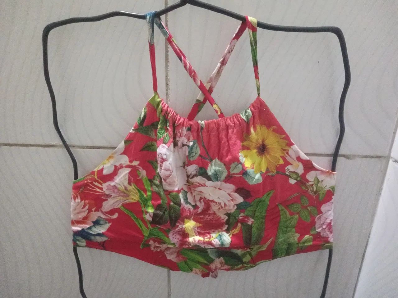 Top Floral de Tecido Feminino M - Foto 5