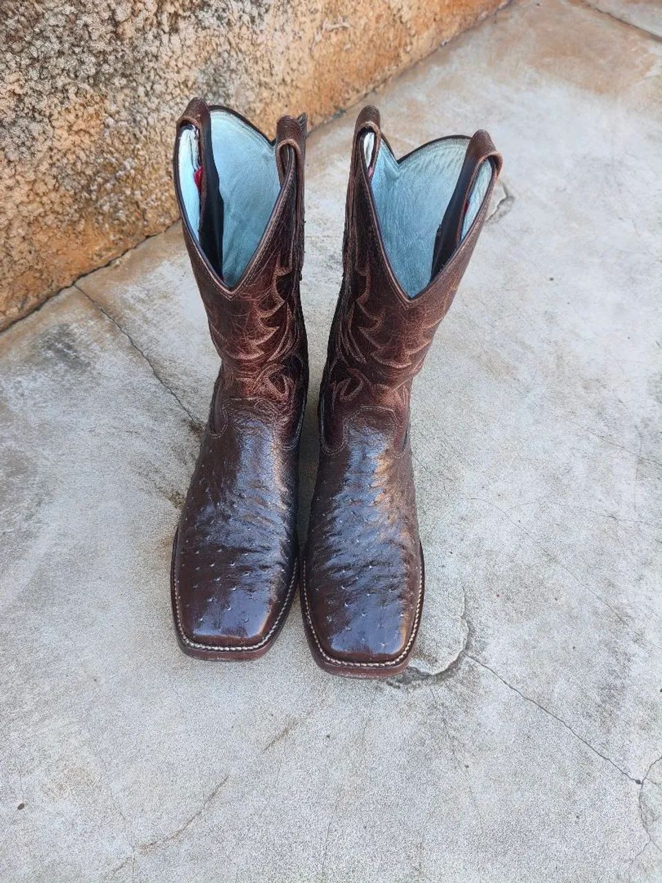 Bota Goyazes, couro de avestruz, 1300,00, 42