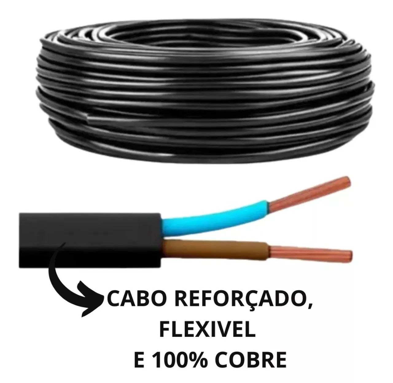 Extensão Elétrica 30 metros PP 2x1.0mm - Grossa Reforçada Bivolt - Pronta Entrega - Foto 3
