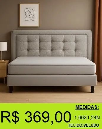 Cabeceira veludo tamanho queen super conforto e modernidade - Foto 2