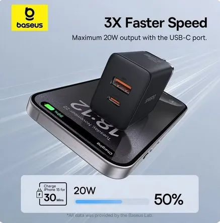 Baseus-Carregador rápido 20W - Foto 4