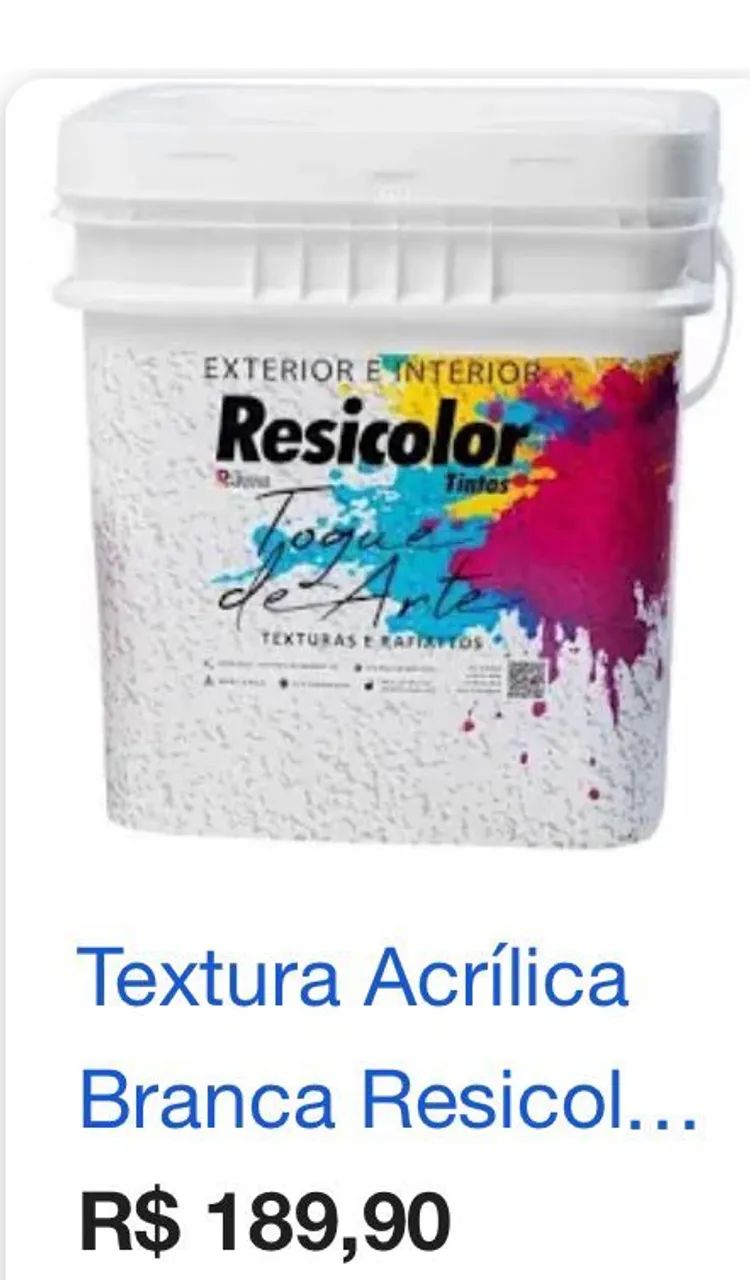 Vendo 4 baldes de textura acrílica ext e interior