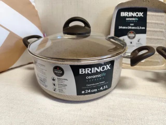 Panelas de cerâmica BRINOX - conjunto de 07 peças novas - Foto 5