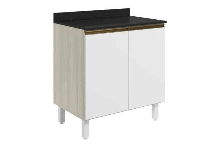 BALCAO NICIOLI BIANCO 70CM C/ TAMPO S/ CORTE MDF 15MM TOK/BRANCO ONIX 12221.297.21 - Foto 2