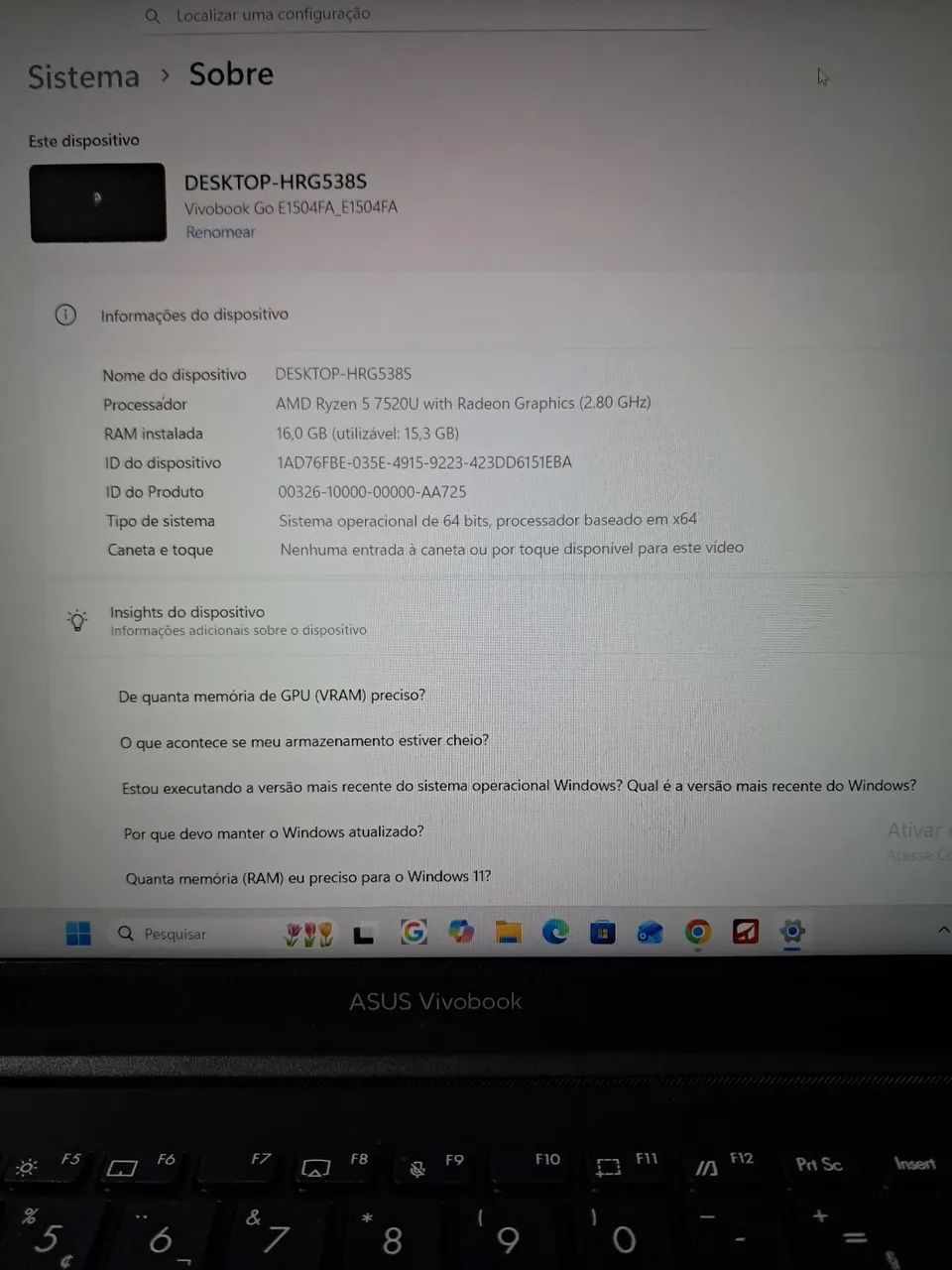 Notebook asus vivobook go 15 novo - Foto 4
