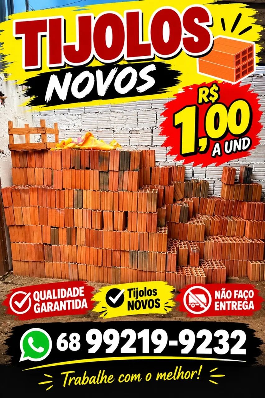 Tijolos para retirada R$ 1 real 