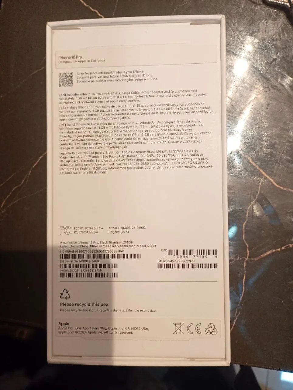Caixa iPhone 15 pro
