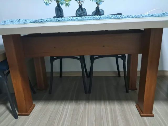 MESA DE JANTAR RETANGULAR TAMPO DE VIDRO- 1,80X0,90  - Foto 4