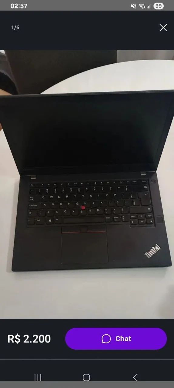 Notebook Lenovo THINKPAD i5 7 Geração 8gb ram ssd 256gb excelente estado  - Foto 2