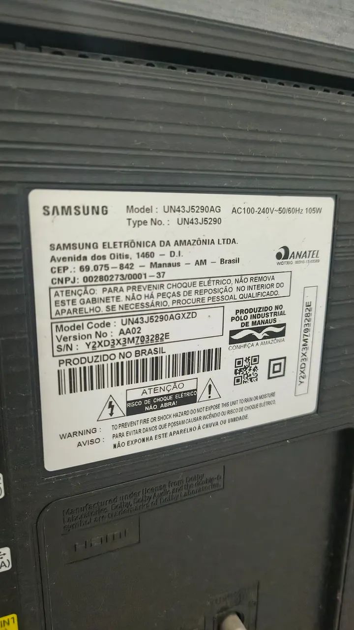 TV Samsung 43" Full HD LED - Modelo UN43J5290AG - Bivolt - Foto 2
