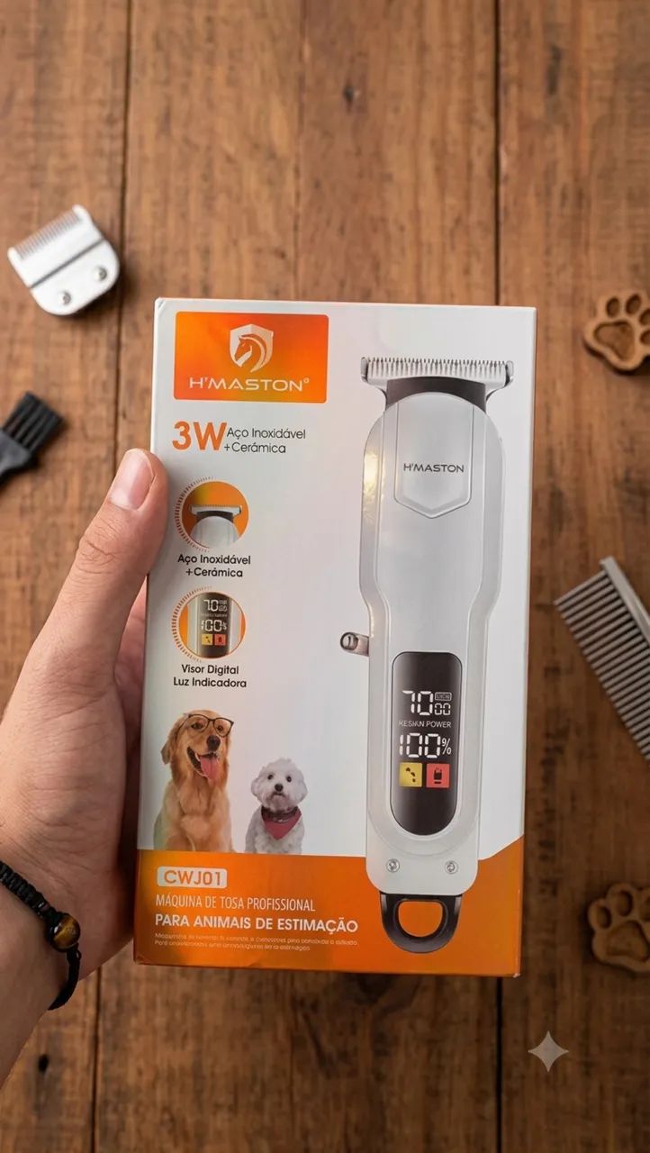 Máquina de Tosa Profissional Pet H?maston CW301 Sem fio