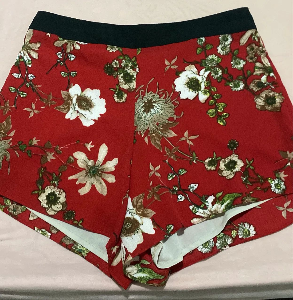 Conjunto short e kimono vermelho estampado M  - Foto 2