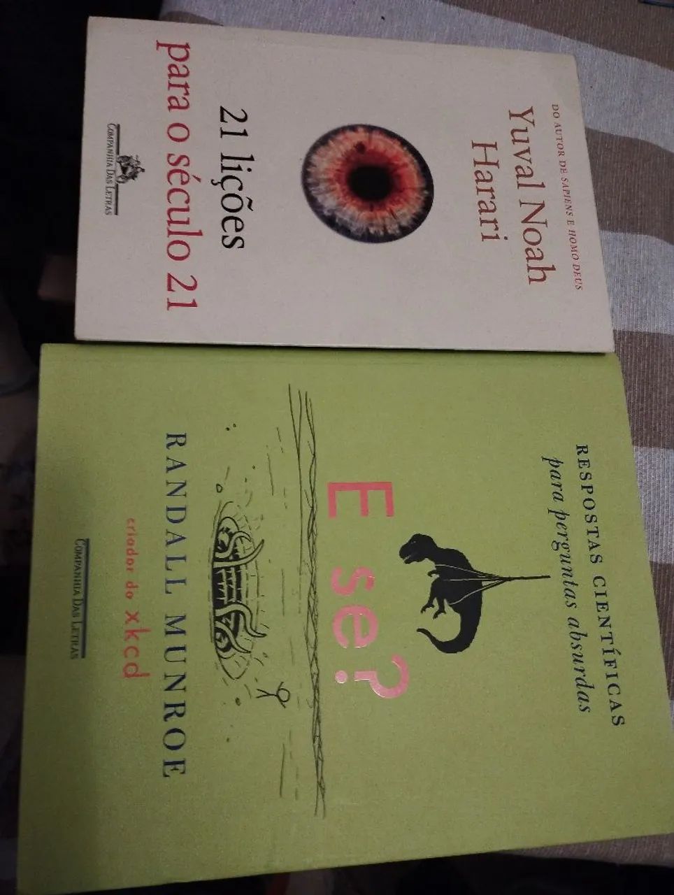 Livros "21 lições para o século 21" e "E se?"