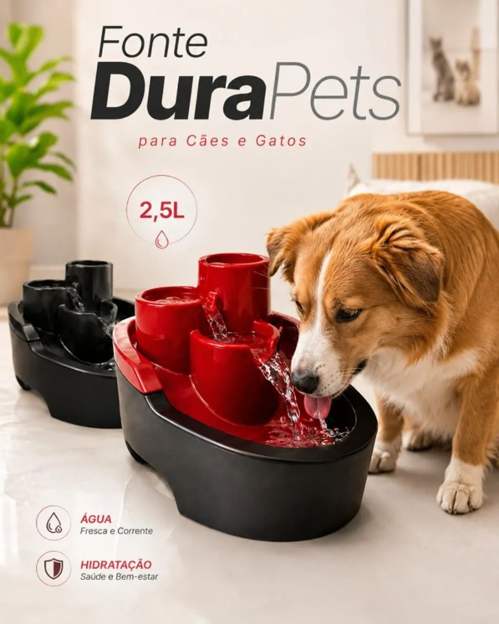 Bebedouro Fonte cascata para cães e gatos - Foto 2
