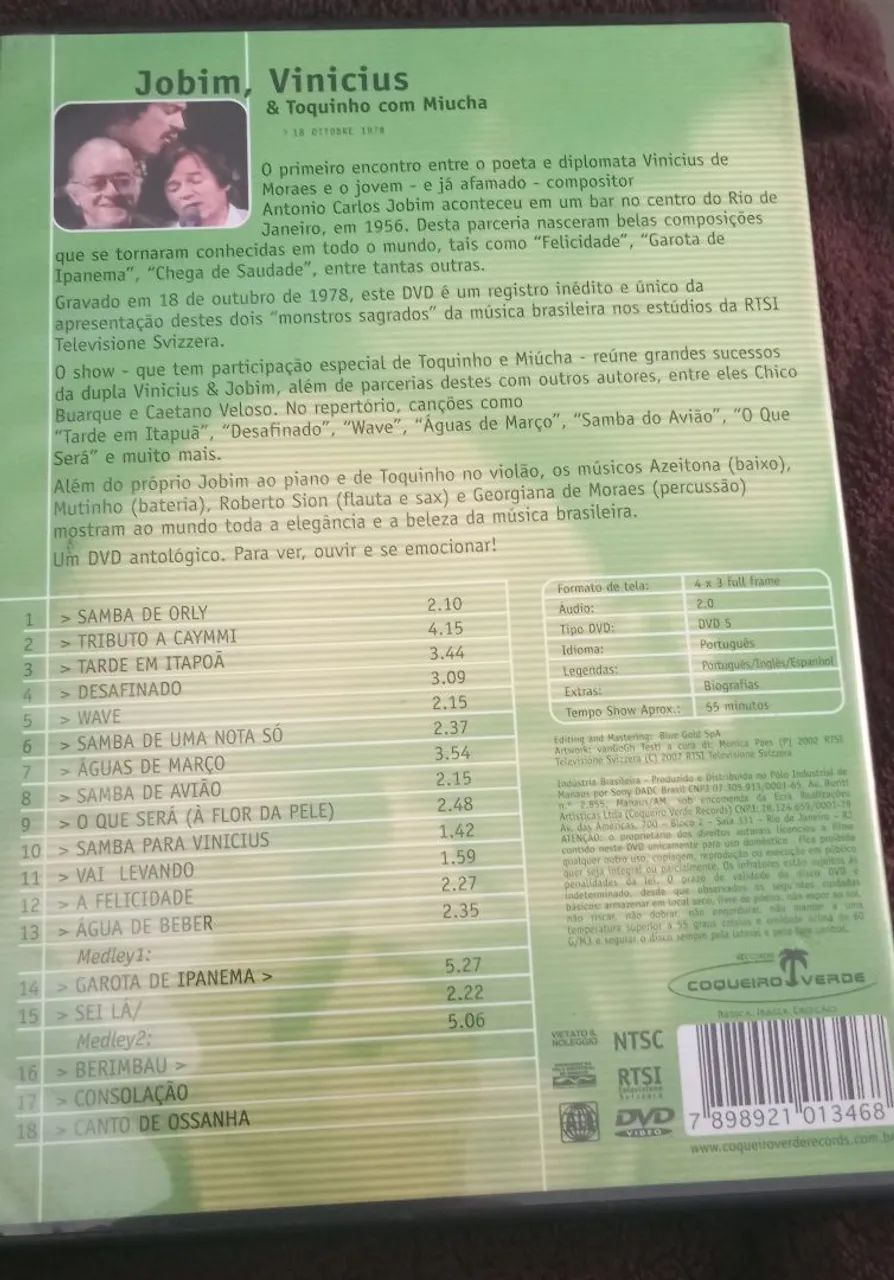 Dvd Jobim, Vinícius e Toquinho  - Foto 2