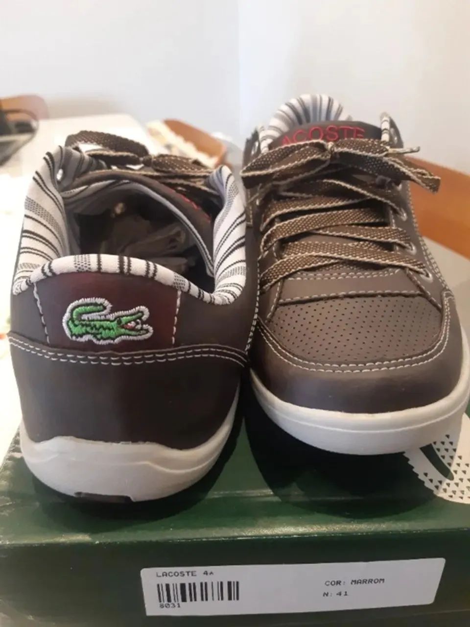 Tênis Casual Marrom Tipo Lacoste  - Foto 5