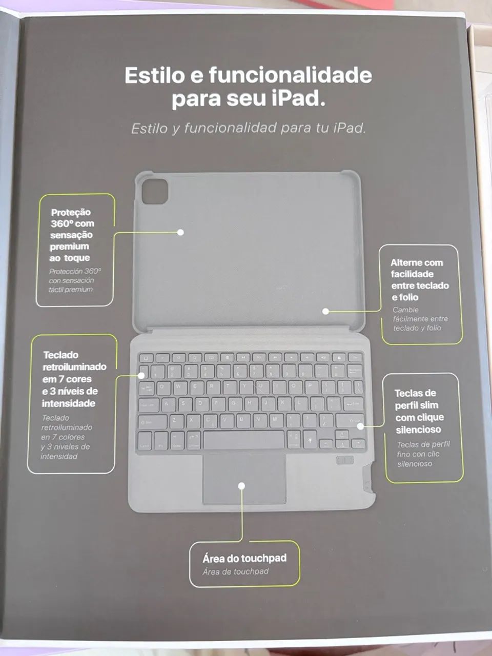 Original iPlace Capa com Teclado para iPad 11 polegadas