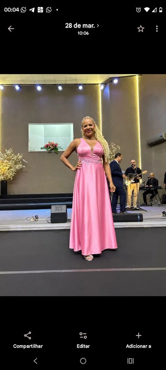 Vestido de formatura rosa 