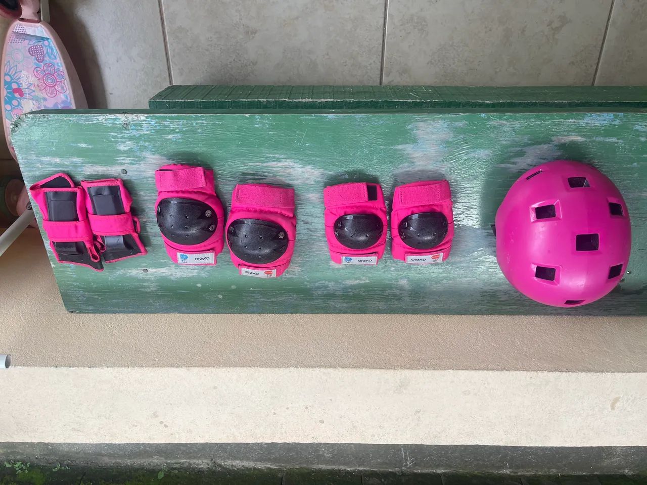 Capacete cotoveleira joelheira munhequeira infantil para patins skate patinete OXELO - Foto 5