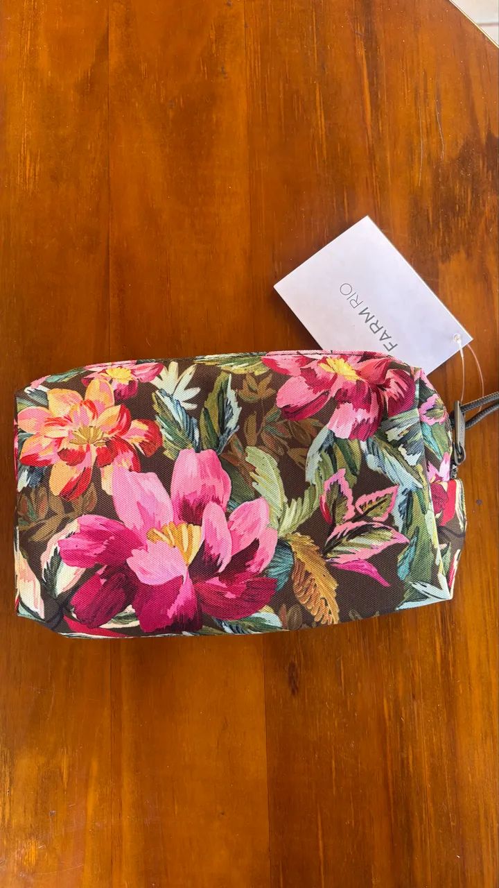 Maxi Necessaire Farm Rio Ora Bolas Painted Flower Verde - Foto 2