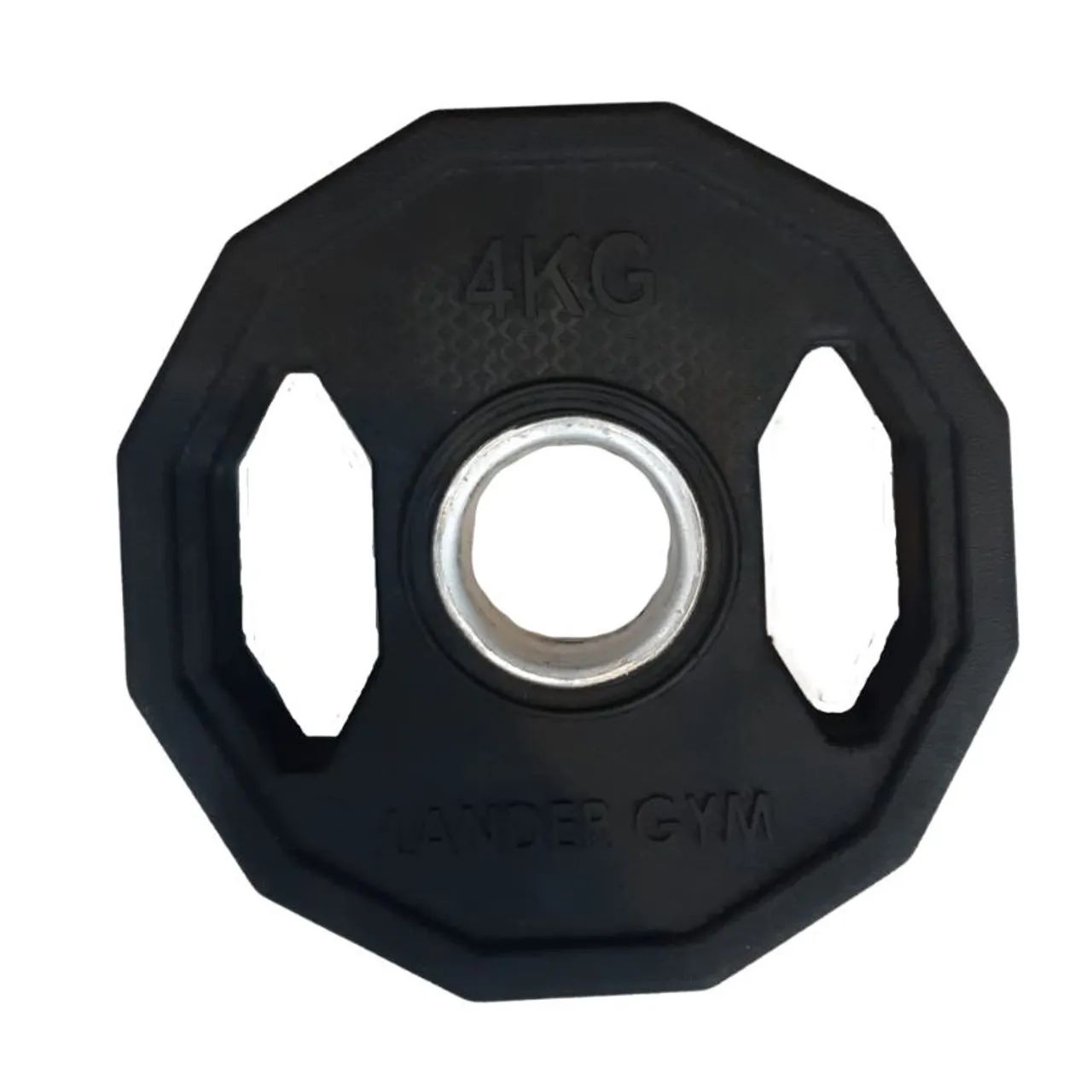 Anilha olímpica Dectagonal com anel em inox 4kg - R$ 80