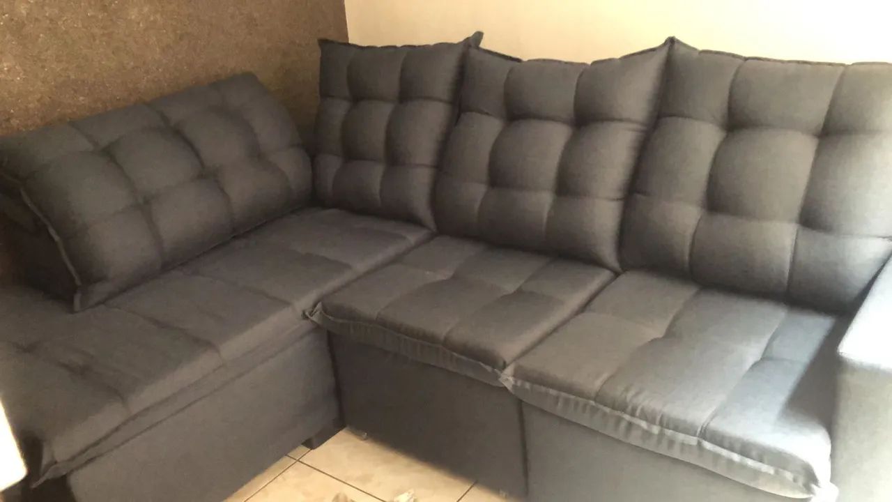 Sofá 5 lugares retrátil semi novo  - Foto 3