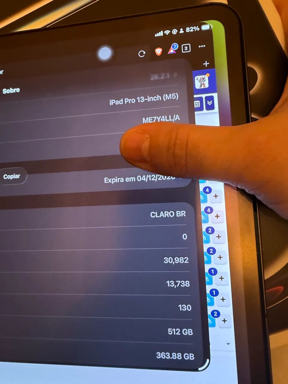 iPad m5 pro 13pol 512gb Wi-Fi+ celular - Foto 3