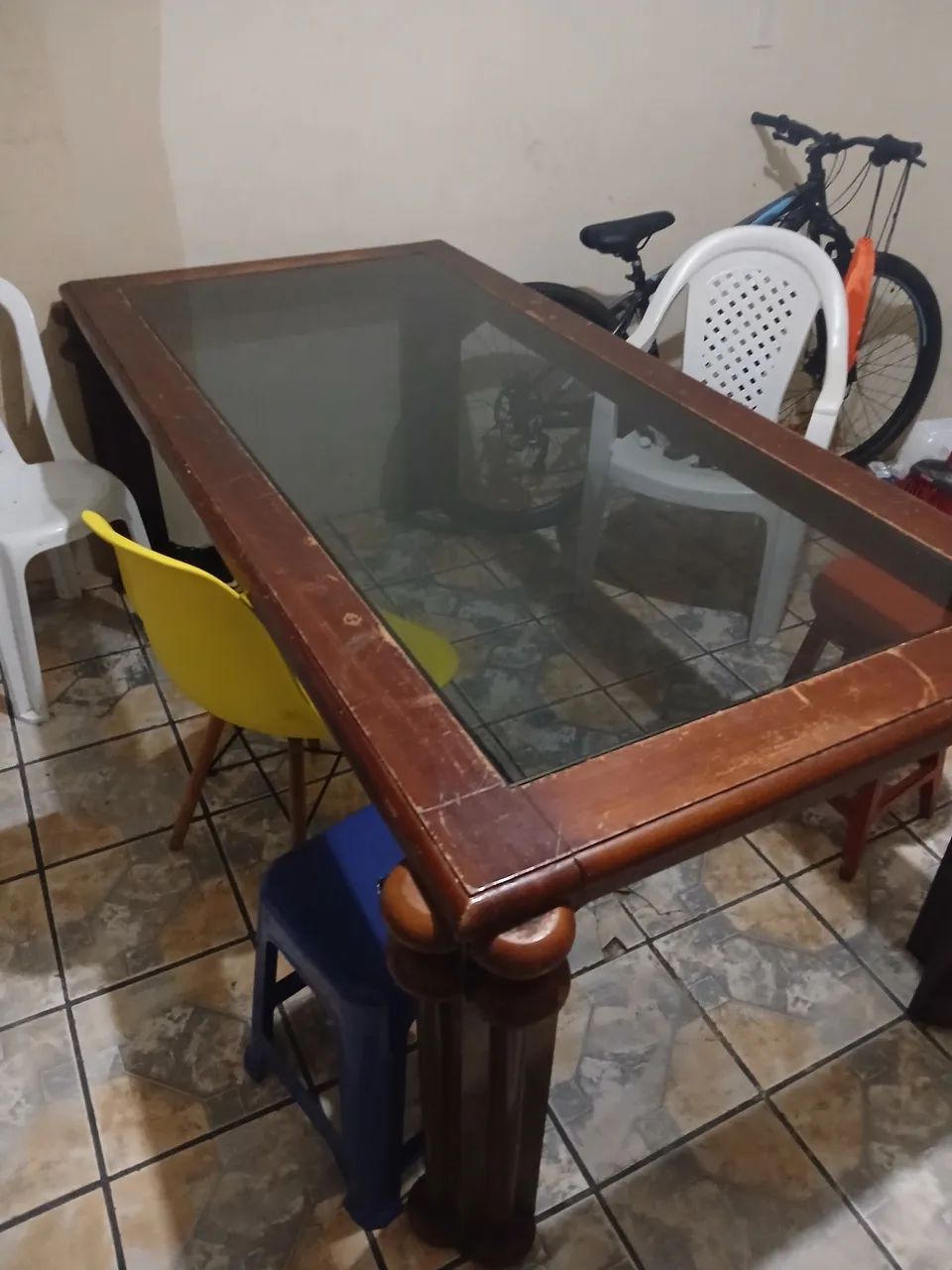 MESA TAMPO DE VIDRO - PREÇO BOM
