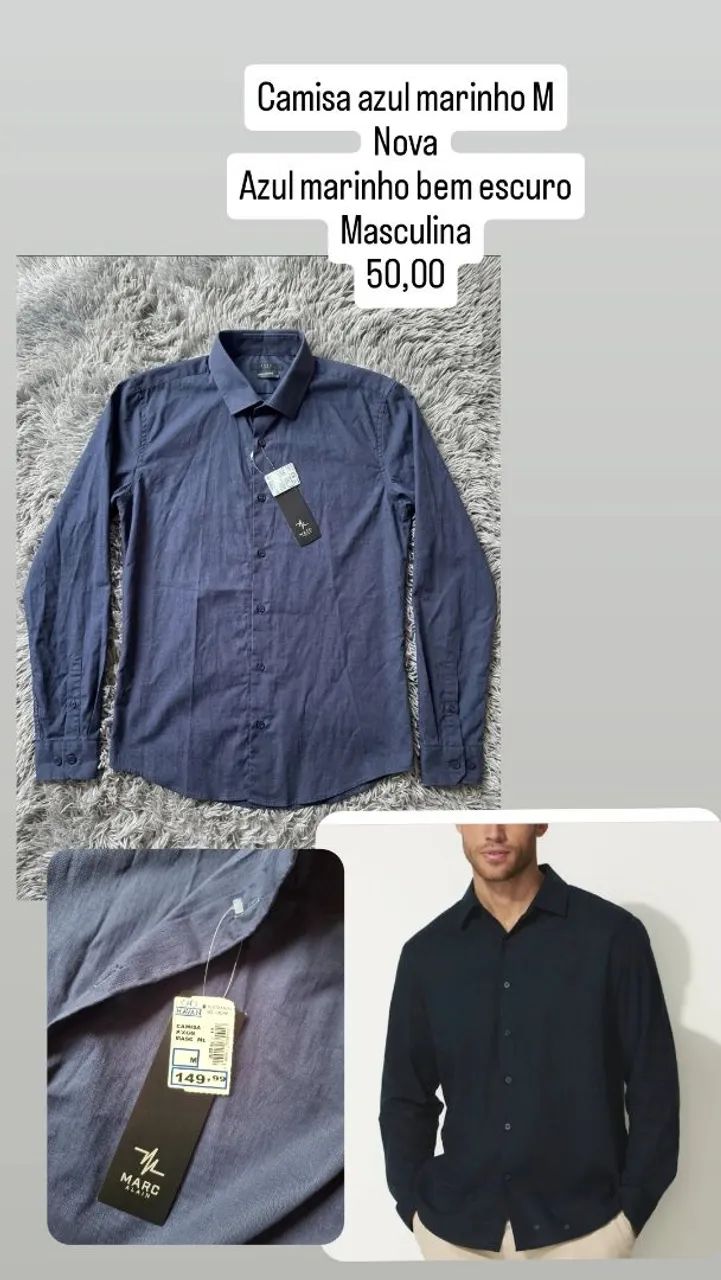 Camisa azul marinho nova