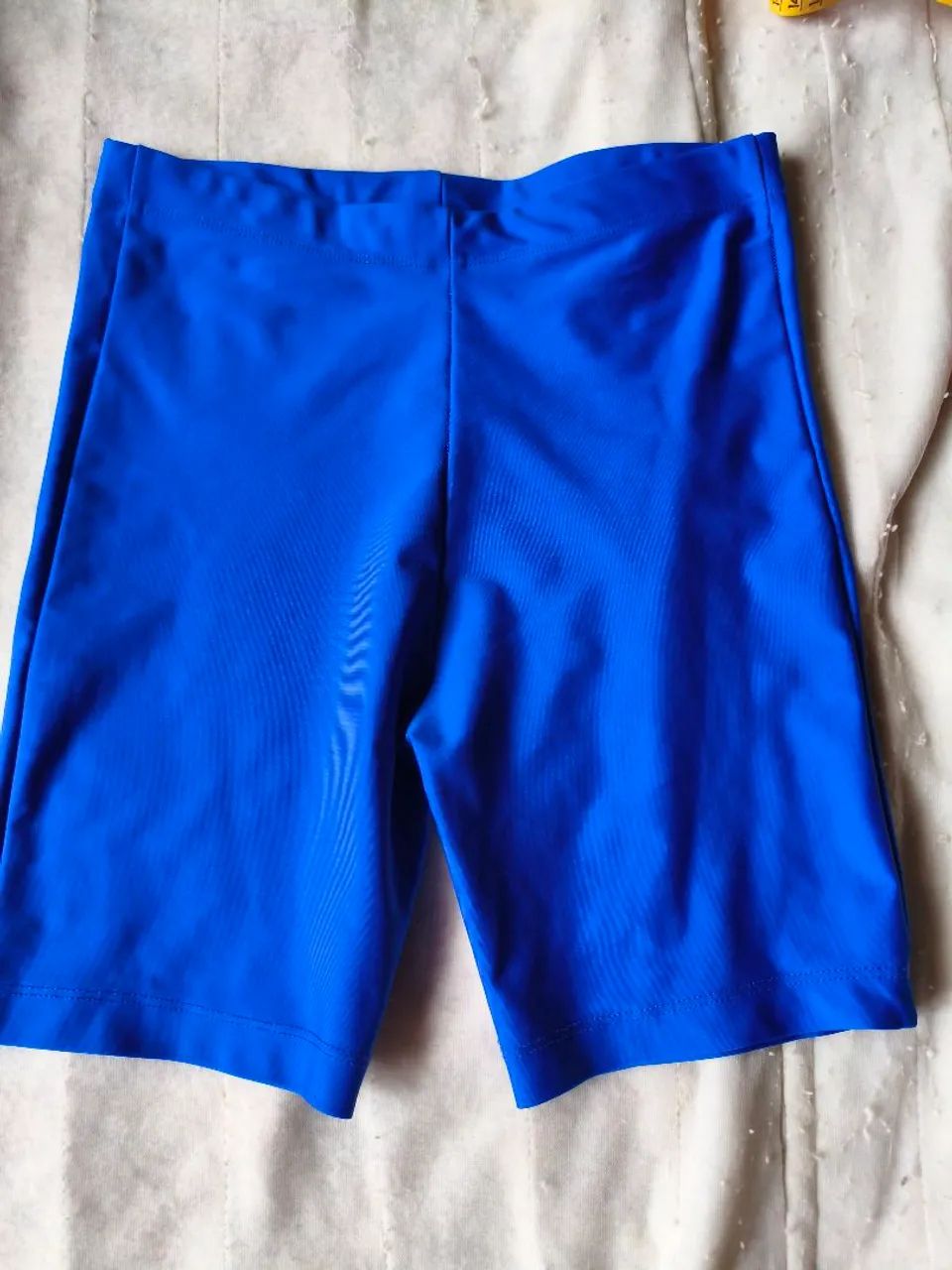 Short feminino lycra azul P usado - Foto 2