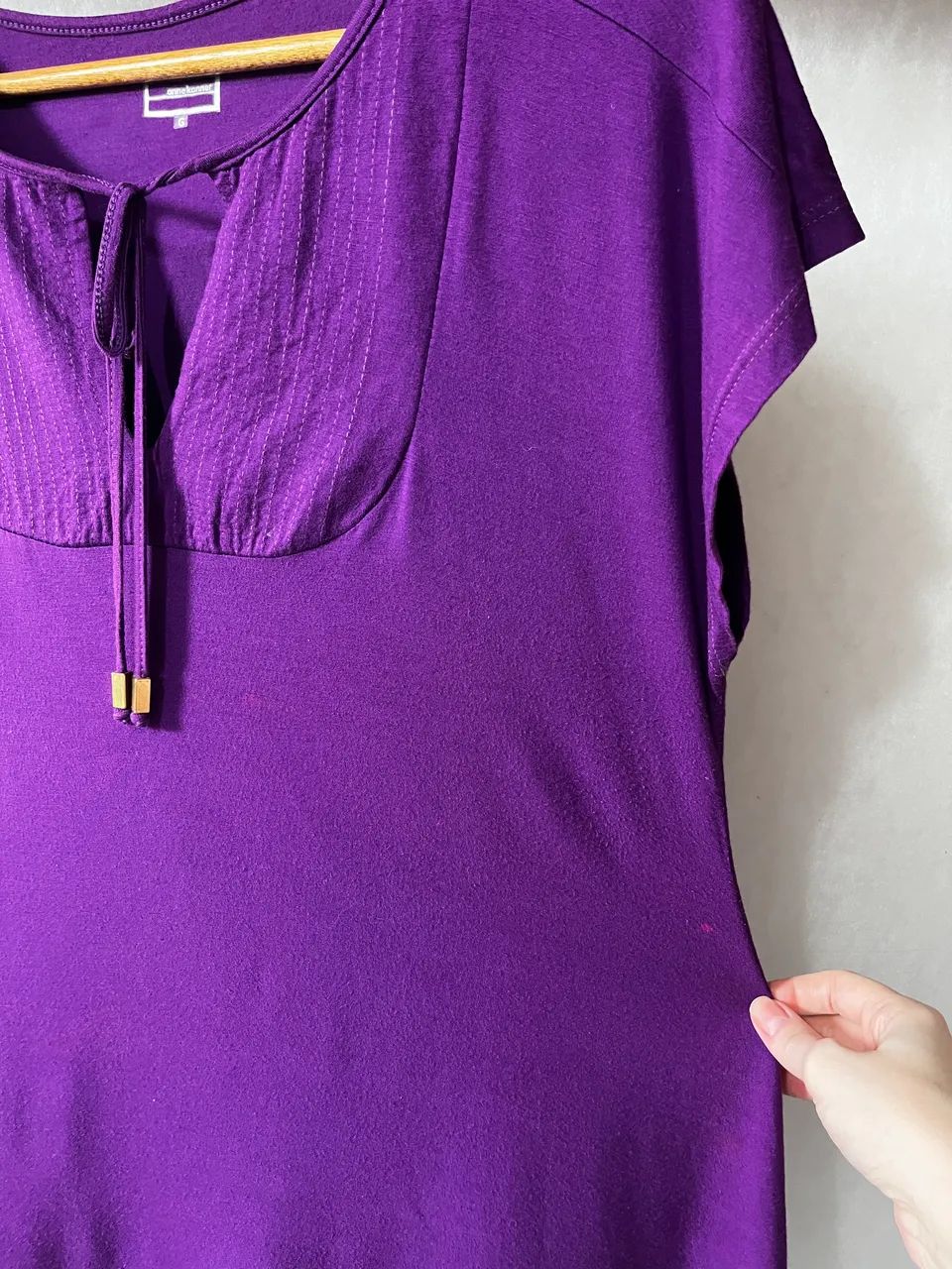 Blusa Roxa Usada Manchada Plus Size Moda Feminina  - Foto 5