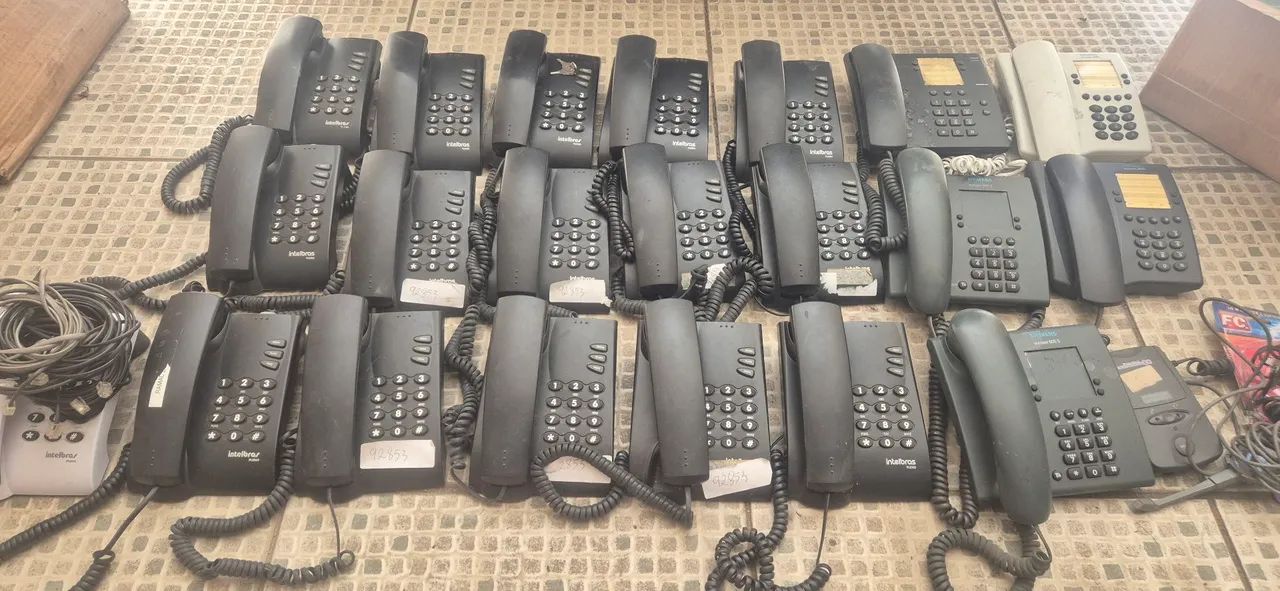 Lote telefone com fio 22 unidades + acessórios