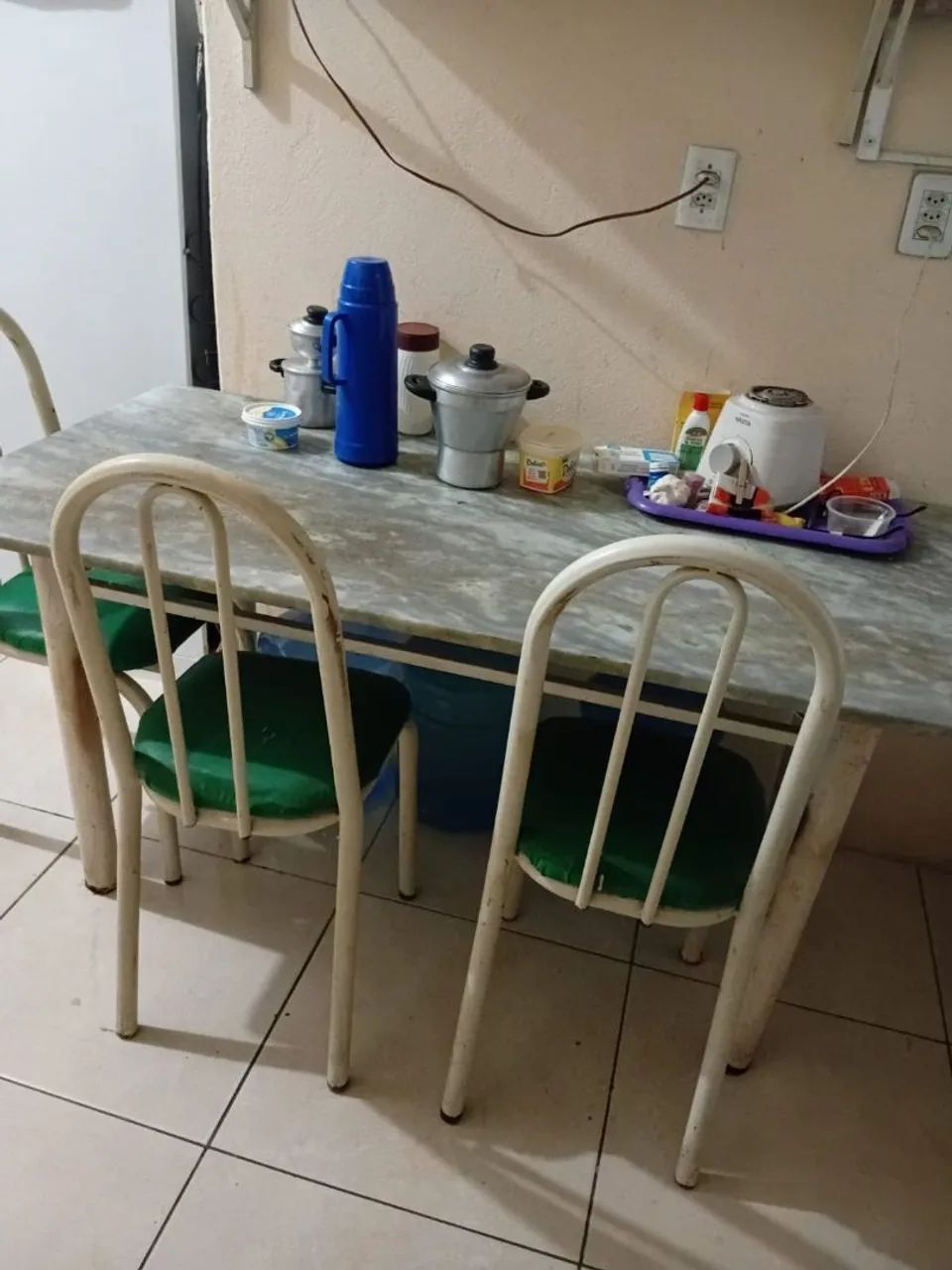 Mesa de pedra de mármore com 6 cadeiras de  - Foto 4