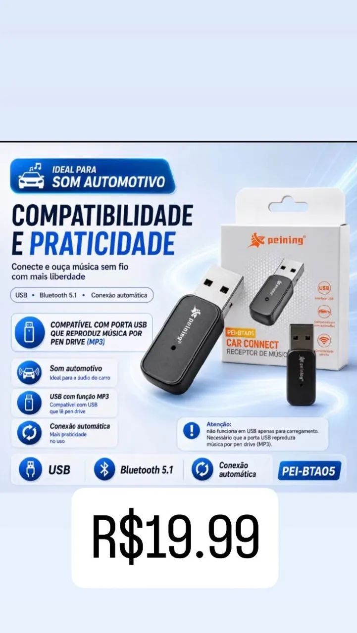 Adaptador USB bluetooth som 