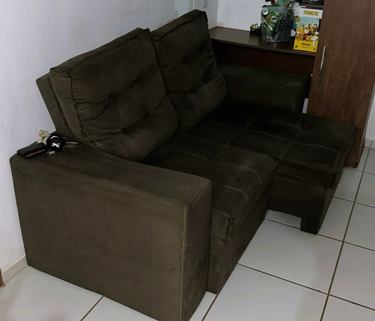 SOFÁ RETRÁTIL 3 LUGARES - R$ 500,00 - Foto 4