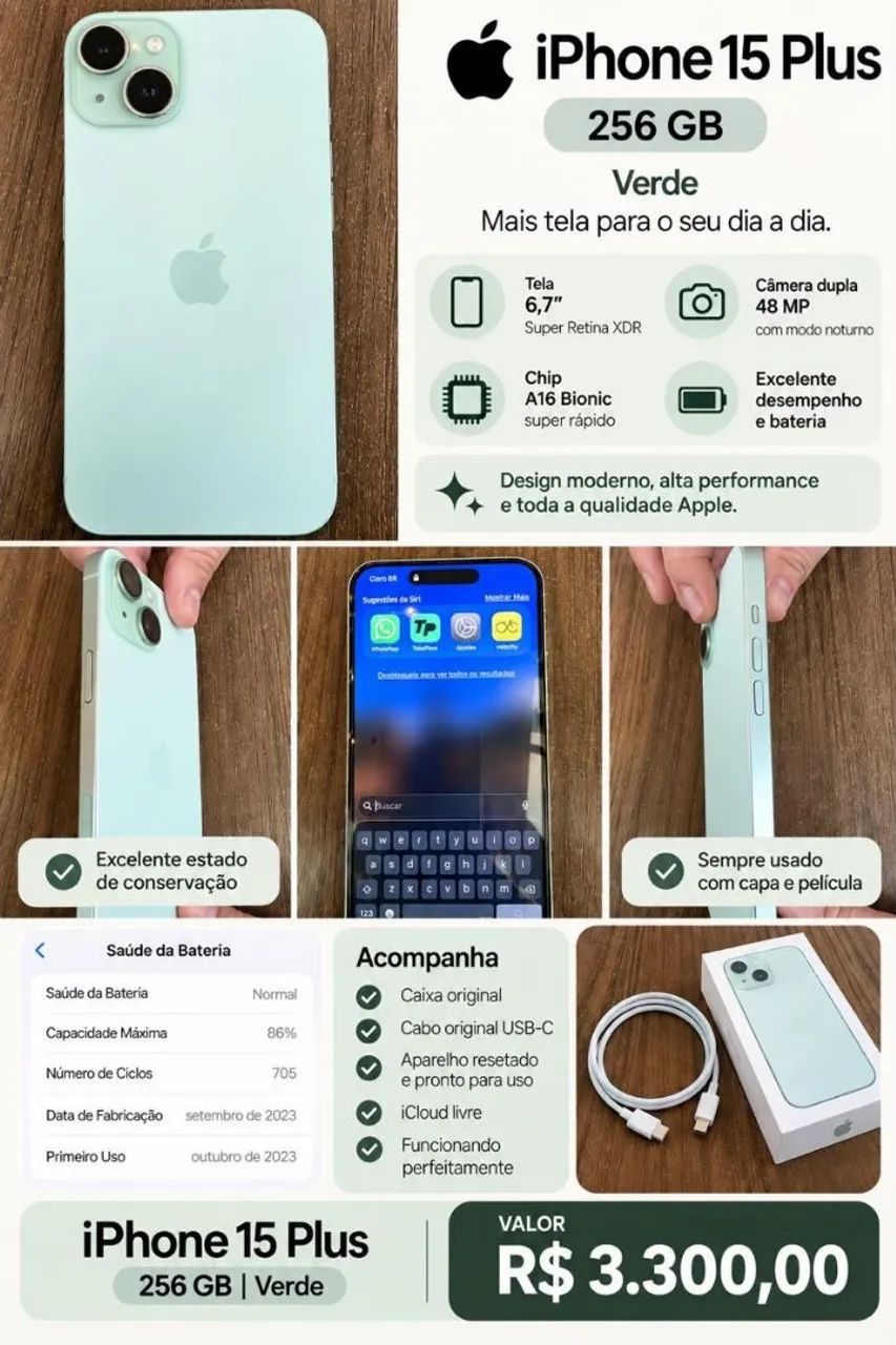 IPHONE 15 PLUS  256 GB